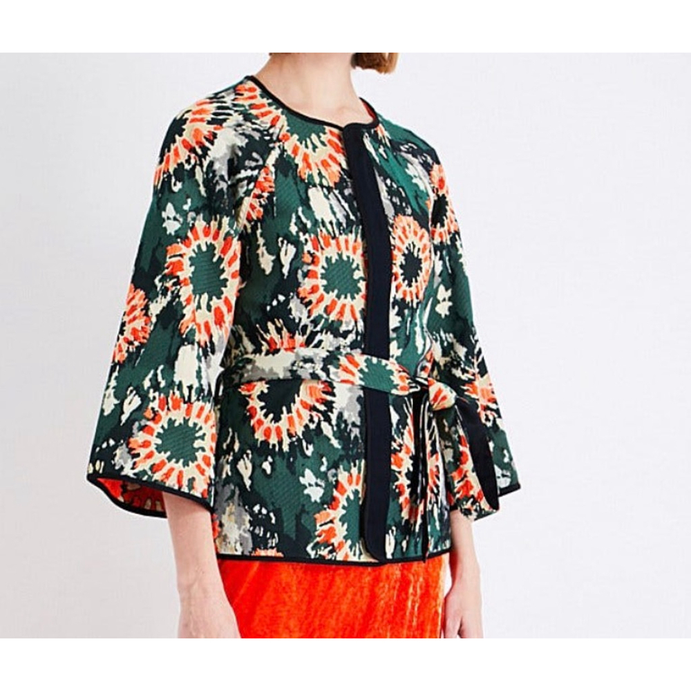 Raquel Allegra Cropped Woven Kimono Jacket Fall 2017 - Picture 2 of 6